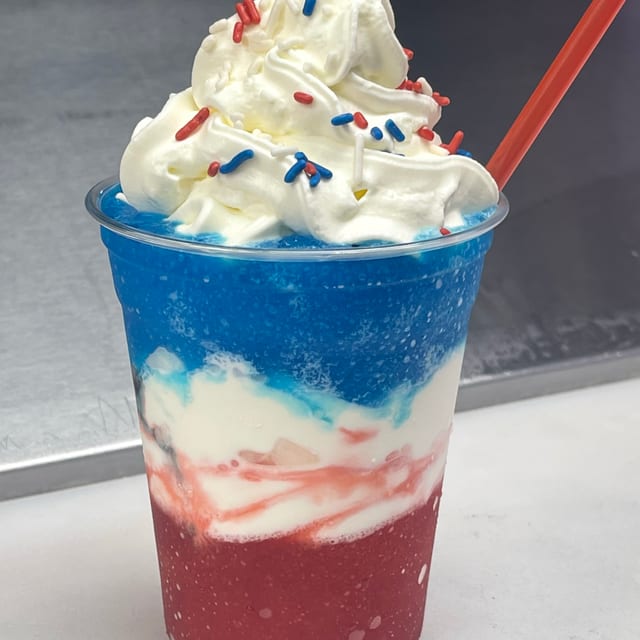 Route, White & Blue Slushy.