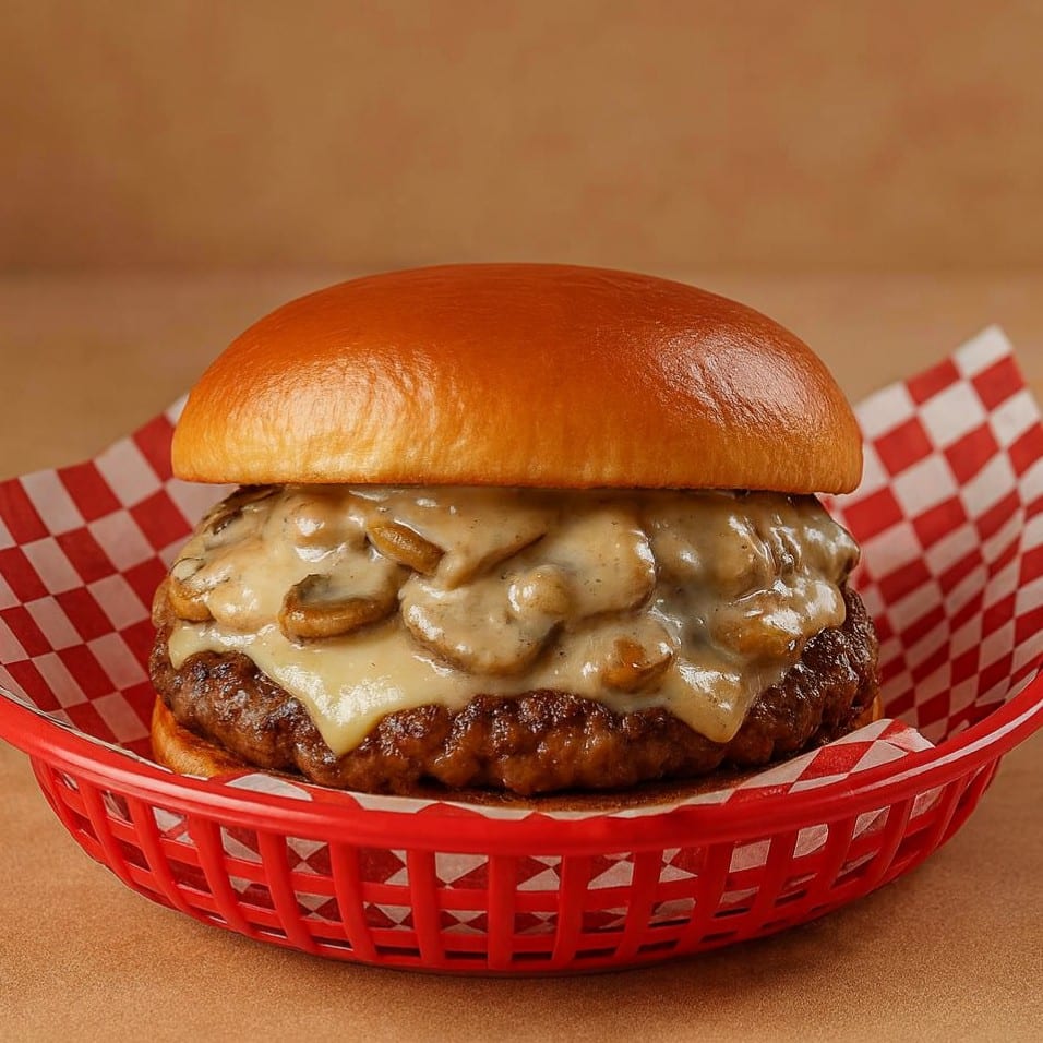 Mushroom Motor Melt Burger (mushroom Swiss).