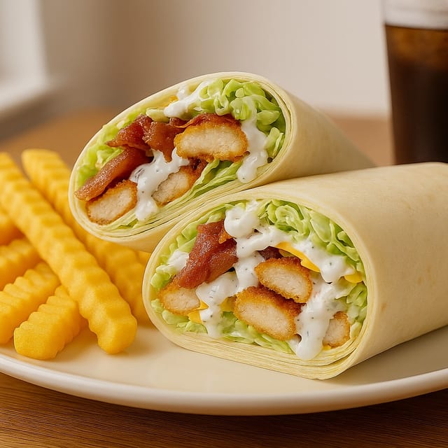 COMBO Chicken Bacon Wrap (Ranch or Caesar).