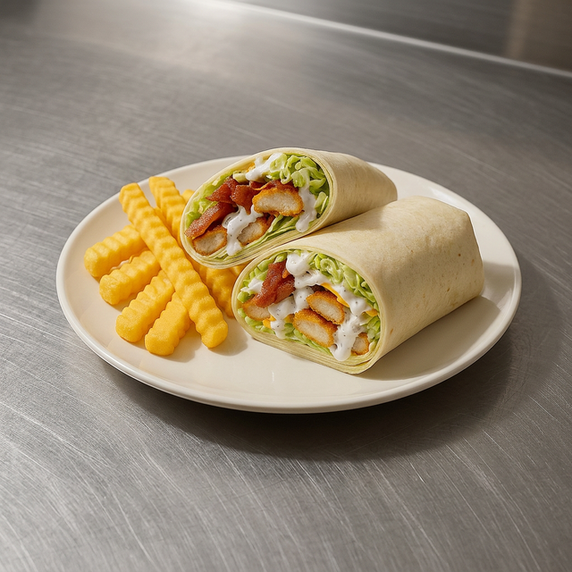 COMBO Chicken Bacon Wrap (Ranch or Caesar).